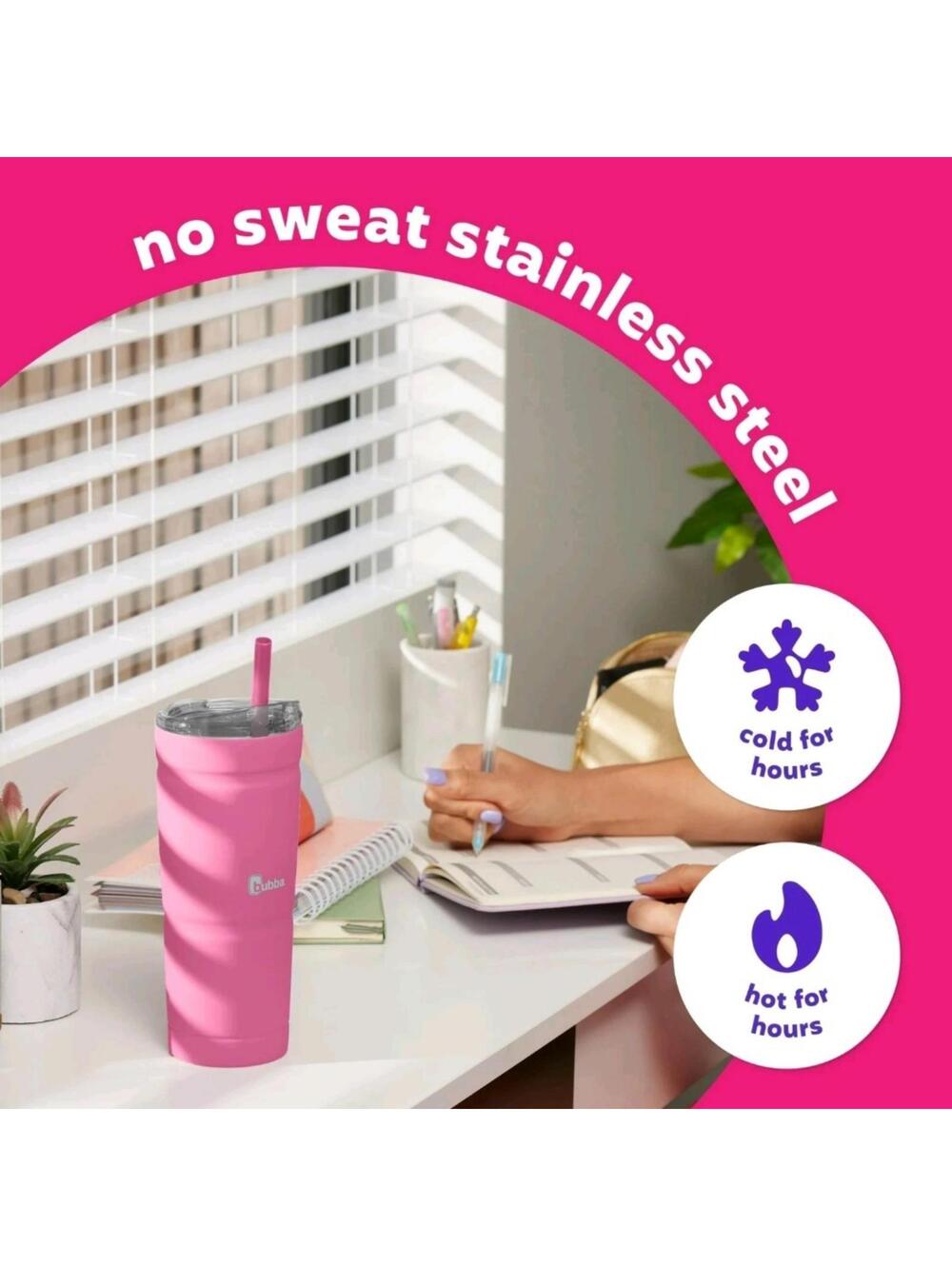 Bubba Envy-S Pink & Lavender 24oz Stainless Steel Tumbler w/ Straw 2 Pack - Picture 5 of 9